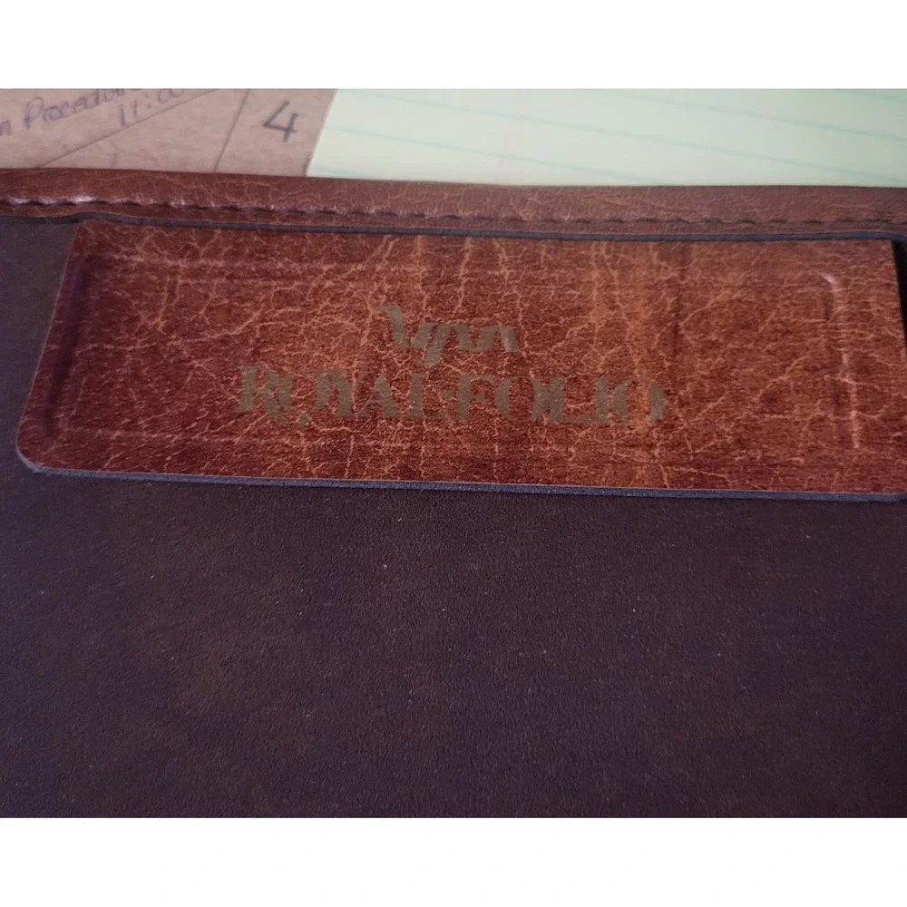 Vtg Vernon McMillan RoyalFolio Folder Portfolio Brown Leather w Clipboard Inside